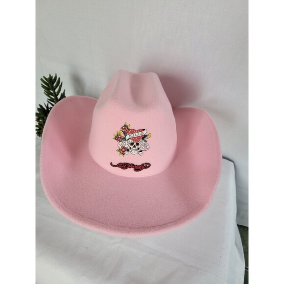 Ed Hardy Women\'s Cowboy Hat Stiff Brim, Soft Feel, Pink, Rhinestones main image 6